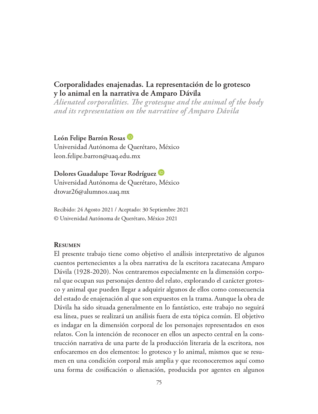 Caratula de artículo